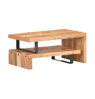 2 Piece Coffee Table Set Solid Acacia Wood