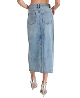 Steve Madden Women's Avani Front-Slit Denim Maxi Skirt