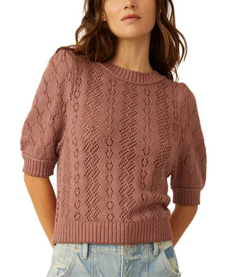 Free People Women's Cotton Eloise Open-Knit Pullover