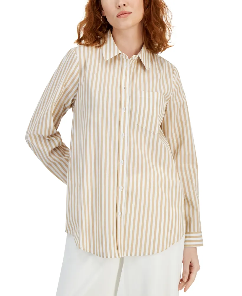 Tahari Asl Women's Cotton Striped Shirt