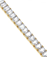 Blackjack Men's Cubic Zirconia Baguette Tennis Bracelet Stainless Steel