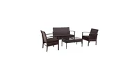 4 pcs Modern Outdoor Patio Rattan Wicker Furniture Set