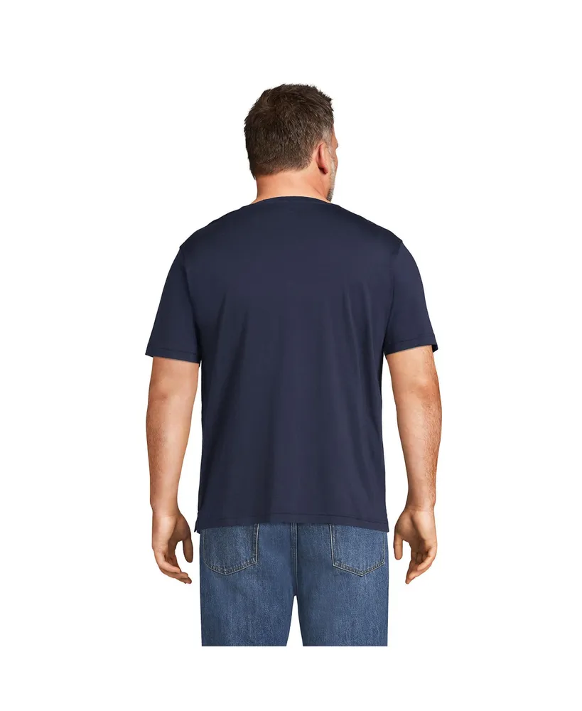 Lands' End Men's Big & Tall Short Sleeve Supima Jersey Henley T-Shirt