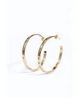 316L Large Gold-Tone Star Atta Girl! Hoop Earrings