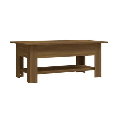 Coffee Table Brown Oak 40.2"x21.7"x16.5" Engineered Wood