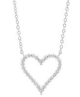 Diamond Heart 18" Pendant Necklace (1/4 ct. t.w.) in Sterling Silver