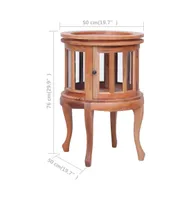 Vitrine Cabinet Natural 19.7"x19.7"x29.9" Solid Mahogany Wood