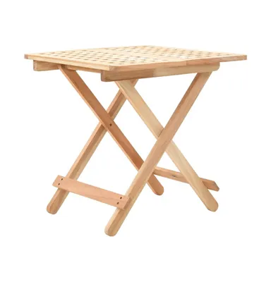 Foldable Side Table Solid Walnut Wood 19.7"x19.7"x19.3"