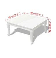 Coffee Table 31.5"x31.5"x16.5" High Gloss White