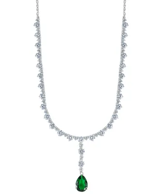 Giani Bernini Cubic Zirconia Teardrop 18" Lariat Necklace in Sterling Silver, Created for Macy's