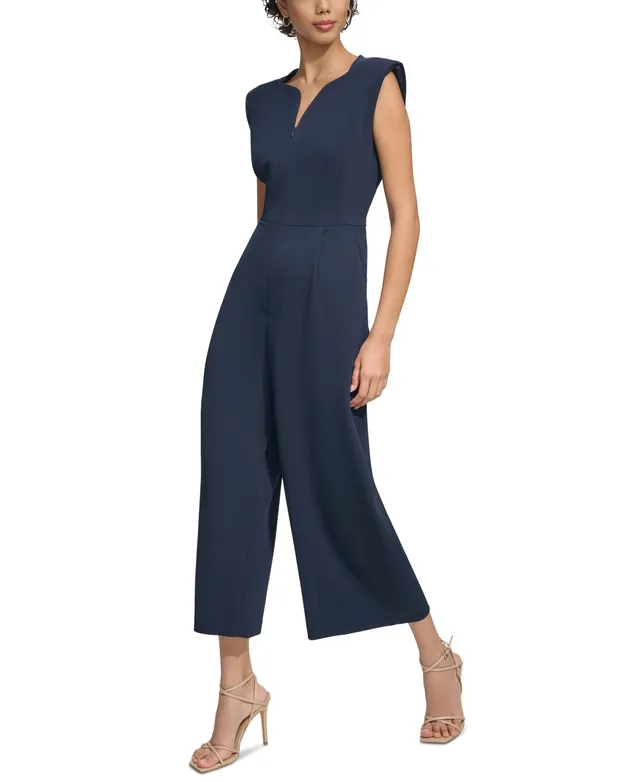 Calvin Klein Women's Ruched-Bodice Strapless Jumpsuit