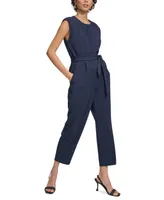 Calvin Klein Women's Sleeveless Tie-Waist Jumpsuit