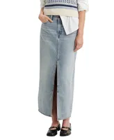 Levi's Women's Cotton Denim Front-Slit Ankle Column Skirt