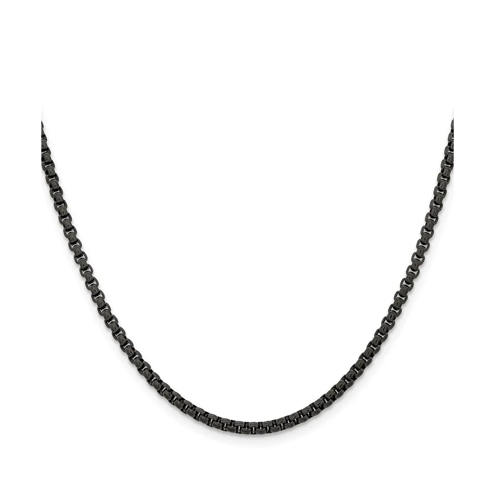 Chisel Stainless Steel Black Ip-plated Box Chain Necklace