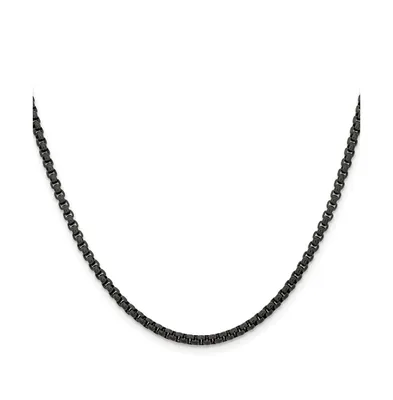 Chisel Stainless Steel Black Ip-plated Box Chain Necklace