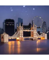 Flash Popup Diy 3D Wooden Puzzle with Led Lights - Tower Bridge - 113pcs