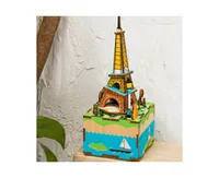 Diy 3D Wood Puzzle Music Box: Romantic Eiffel - 41 Pieces