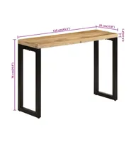 Console Table 43.3"x13.8"x29.9" Solid Rough Wood Mango