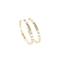 316L Gold-Tone Heart Atta Girl! Hoop Earrings