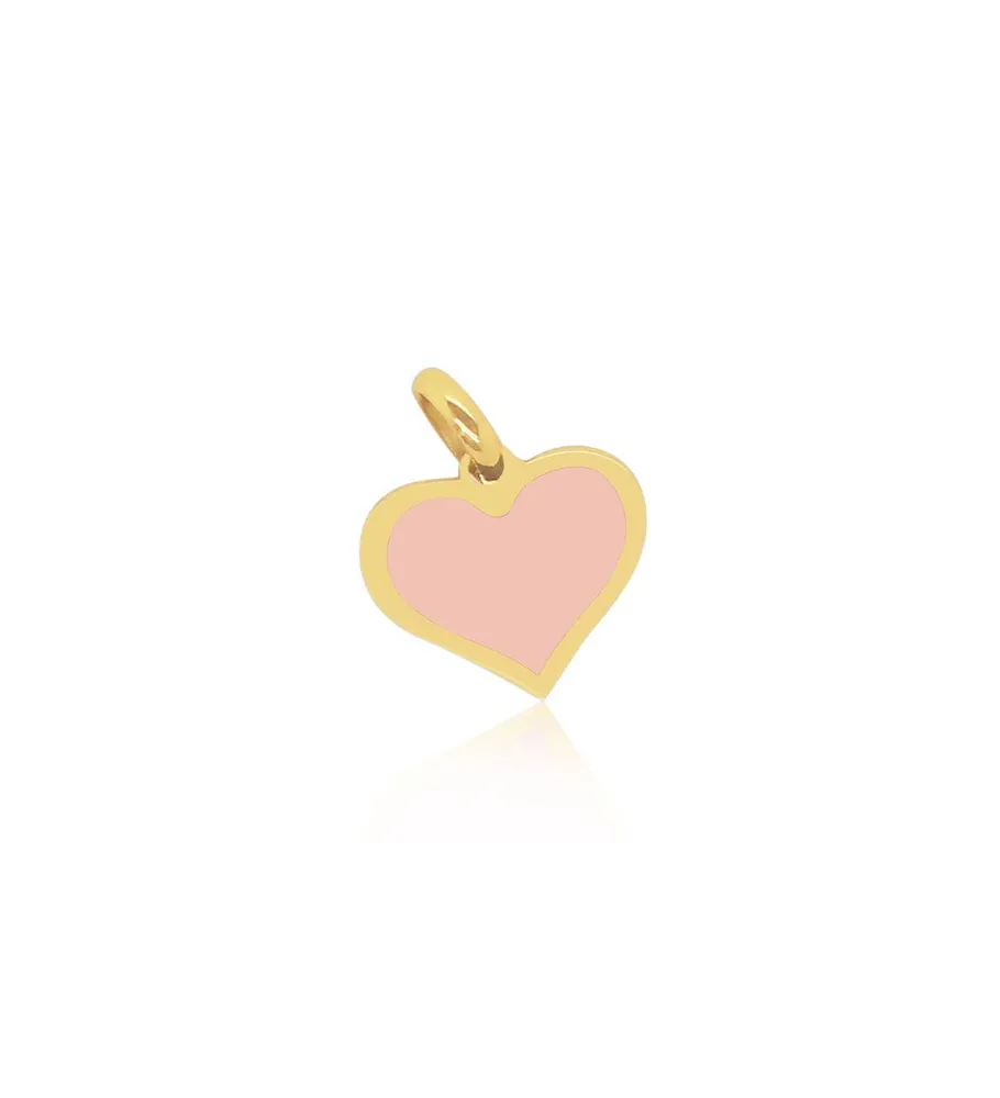 The Lovery Pink Pearl Heart Charm 14K Gold