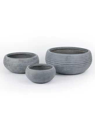 Aoodor Plant Pots with Drain Hole Set of 3,5.5x6x9inch Flower Pots Outdoor Indoor, Magnesium Oxide Planter.