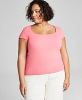 And Now This Trendy Plus Size Square-Neck Top