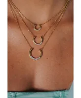 316L Slayer Gold-Tone Crystal Horseshoe Necklace Trio