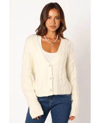 Women's Alessandra Crystal Button Cardigan