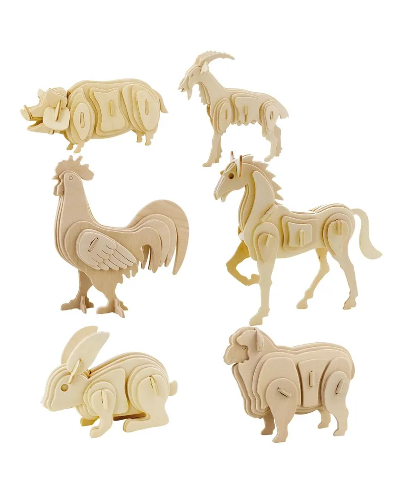 Diy 3D Puzzle - 6pk Farm Animals