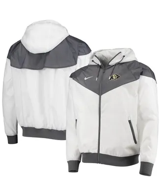 Men's Nike White Colorado Buffaloes Windrunner Raglan Full-Zip Hoodie Jacket