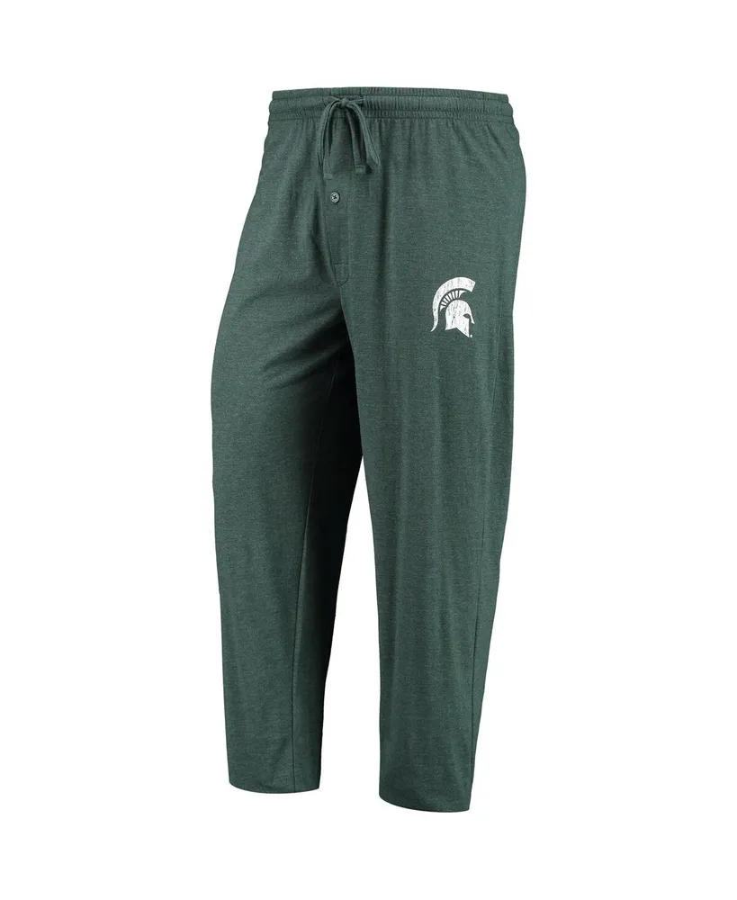 Men's Concepts Sport Green, Heathered Charcoal Distressed Michigan State Spartans Meter Long Sleeve T-shirt and Pants Sleep Set