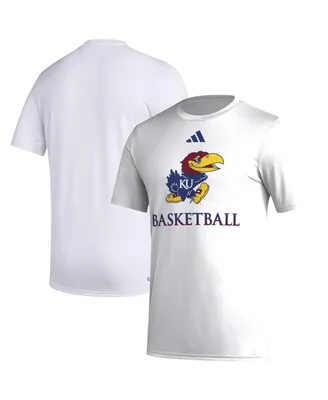 Men's adidas White Kansas Jayhawks Fadeaway Basketball Pregame Aeroready T-shirt