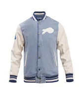 Men's Pro Standard Denim Distressed Buffalo Bills Varsity Blues Full-Snap Varsity Jacket