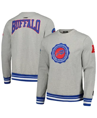 Men's Pro Standard Heather Gray Buffalo Bills Crest Emblem Pullover Sweatshirt