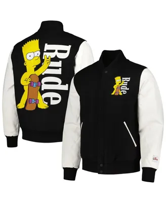 Men's Freeze Max Black The Simpsons Rude Full-Zip Varsity Jacket