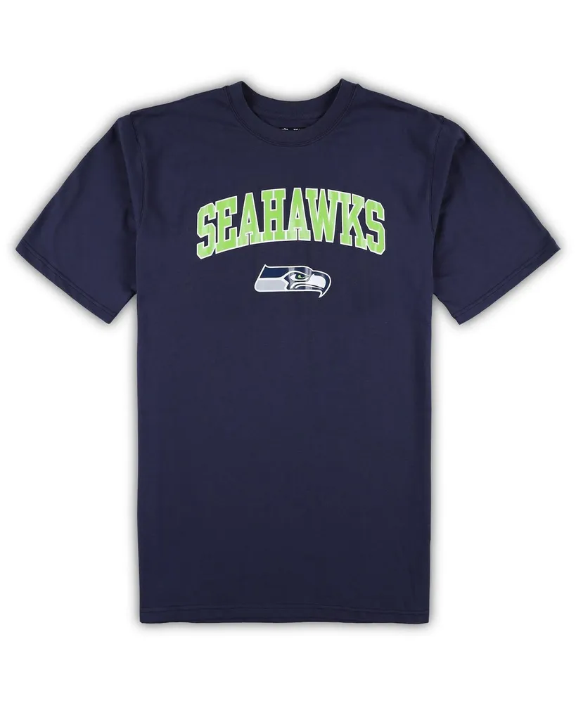 Men's Concepts Sport College Navy, Heather Gray Seattle Seahawks Big and Tall T-shirt Pajama Pants Sleep Set