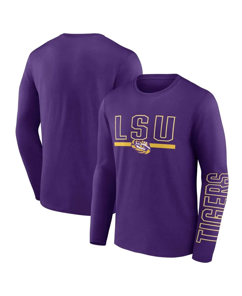 Men's Profile Purple Lsu Tigers Big and Tall Two-Hit Graphic Long Sleeve T-shirt