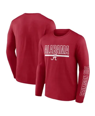 Men's Profile Crimson Alabama Tide Big and Tall Two-Hit Graphic Long Sleeve T-shirt