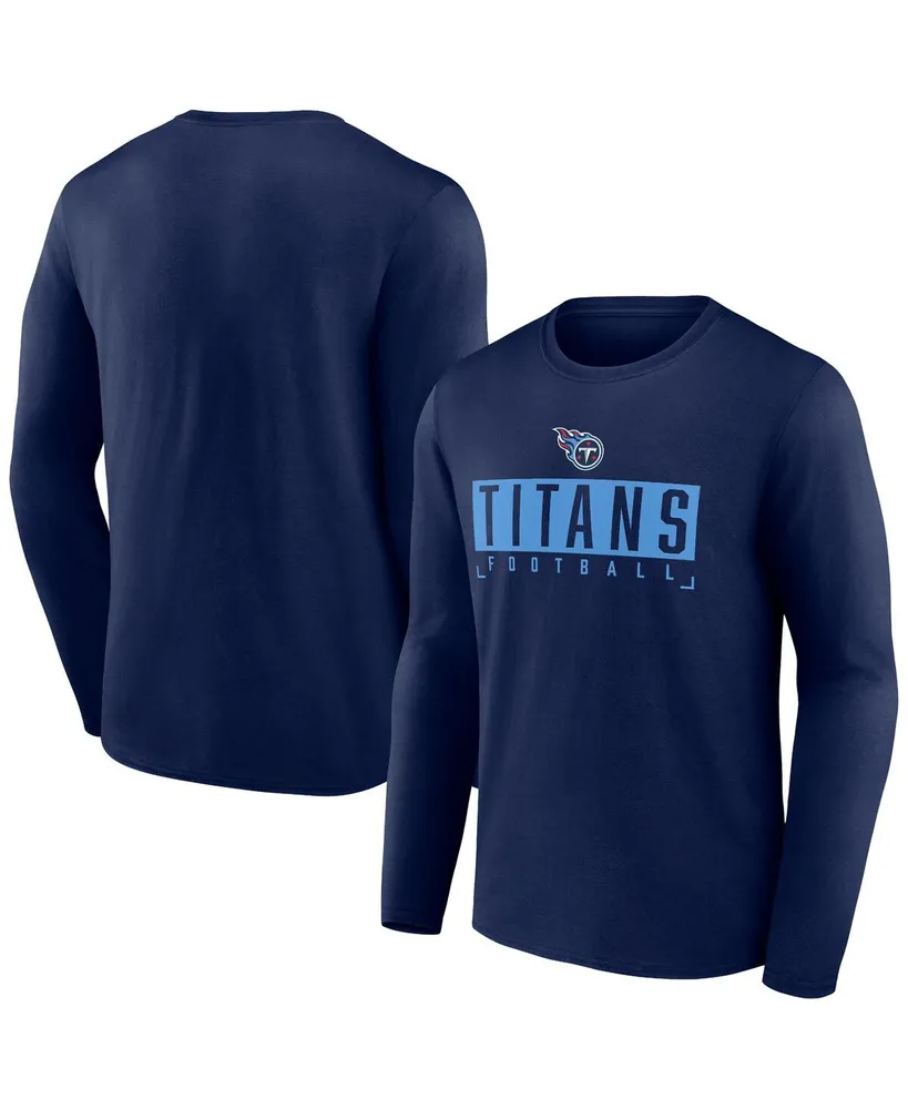 Men's Fanatics Navy Tennessee Titans Big and Tall Wordmark Long Sleeve T-shirt