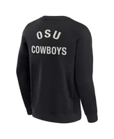 Men's and Women's Fanatics Signature Black Oklahoma State Cowboys Super Soft Pullover Crew Sweatshirt