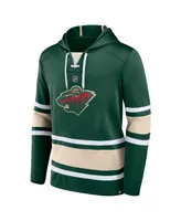 Men's Fanatics Kirill Kaprizov Green Minnesota Wild Name and Number Lace-Up Pullover Hoodie