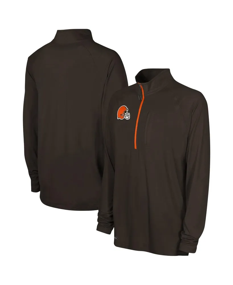 Men's Brown Cleveland Browns Combine Authentic Raglan Quarter-Zip Top