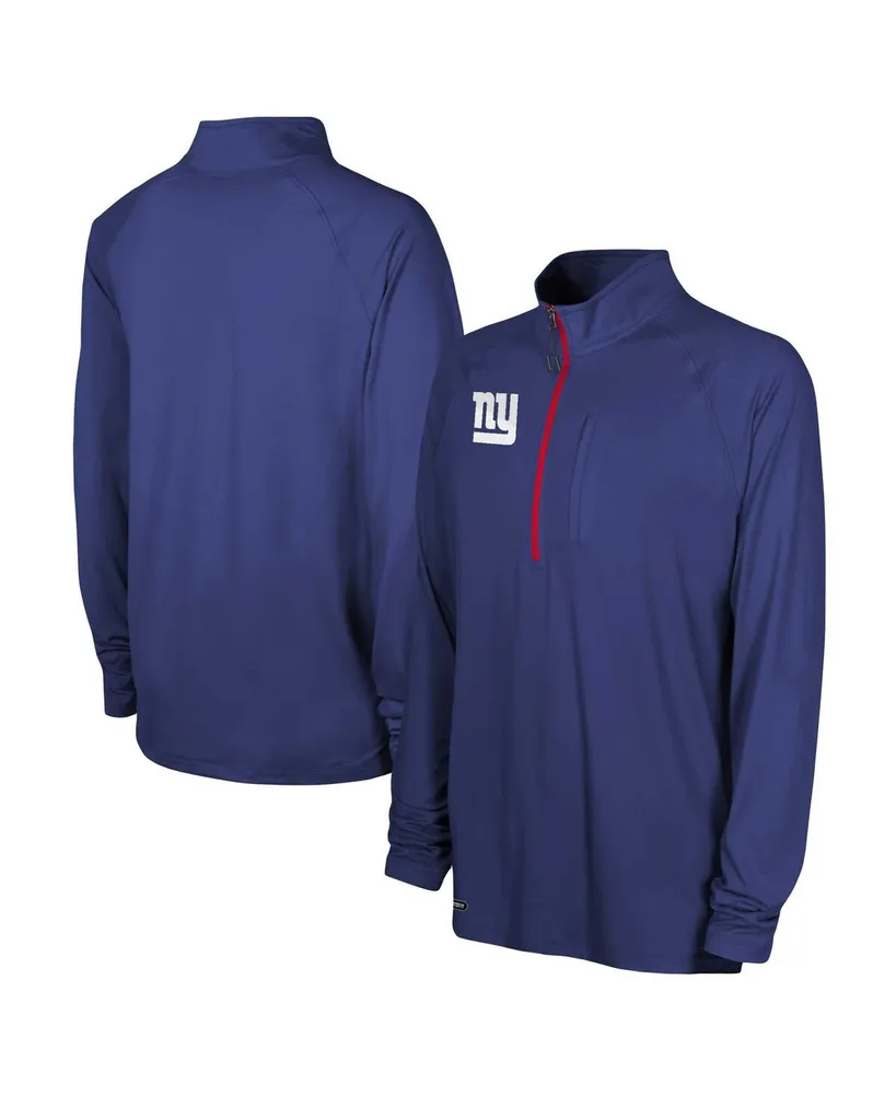 Men's Royal New York Giants Combine Authentic Raglan Quarter-Zip Top