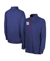 Men's Royal New York Giants Combine Authentic Raglan Quarter-Zip Top