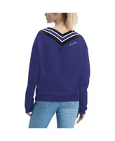 Women's Tommy Hilfiger Purple Baltimore Ravens Heidi Raglan V-Neck Sweater