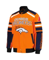 Men's G-iii Sports by Carl Banks Orange Denver Broncos Power Forward Racing Full-Snap Jacket