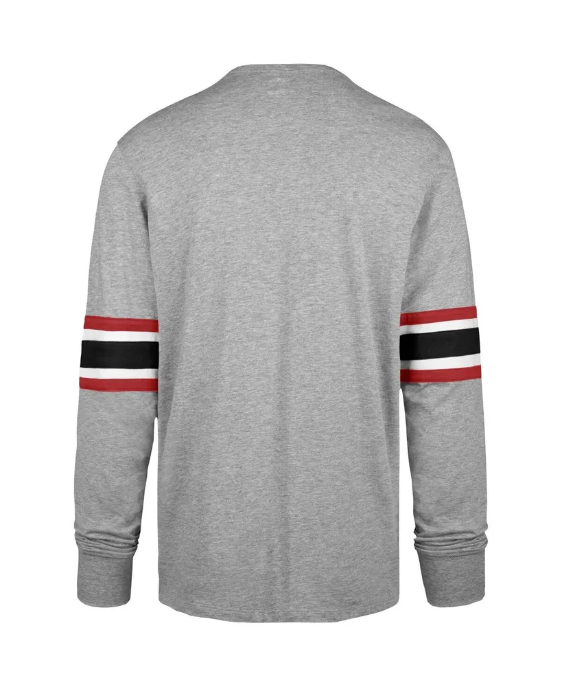 Men's '47 Brand Gray Distressed San Francisco 49ers Faithful to The Bay Cover Two Brex Long Sleeve T-shirt