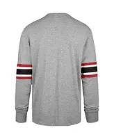 Men's '47 Brand Gray Distressed San Francisco 49ers Faithful to The Bay Cover Two Brex Long Sleeve T-shirt