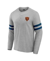 Men's Nfl x Darius Rucker Collection by Fanatics Heather Gray Chicago Bears Henley Long Sleeve T-shirt