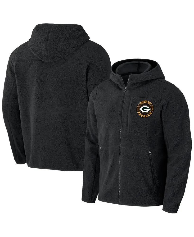 Men's Nfl x Darius Rucker Collection by Fanatics Black Green Bay Packers Sherpa Full-Zip Hoodie